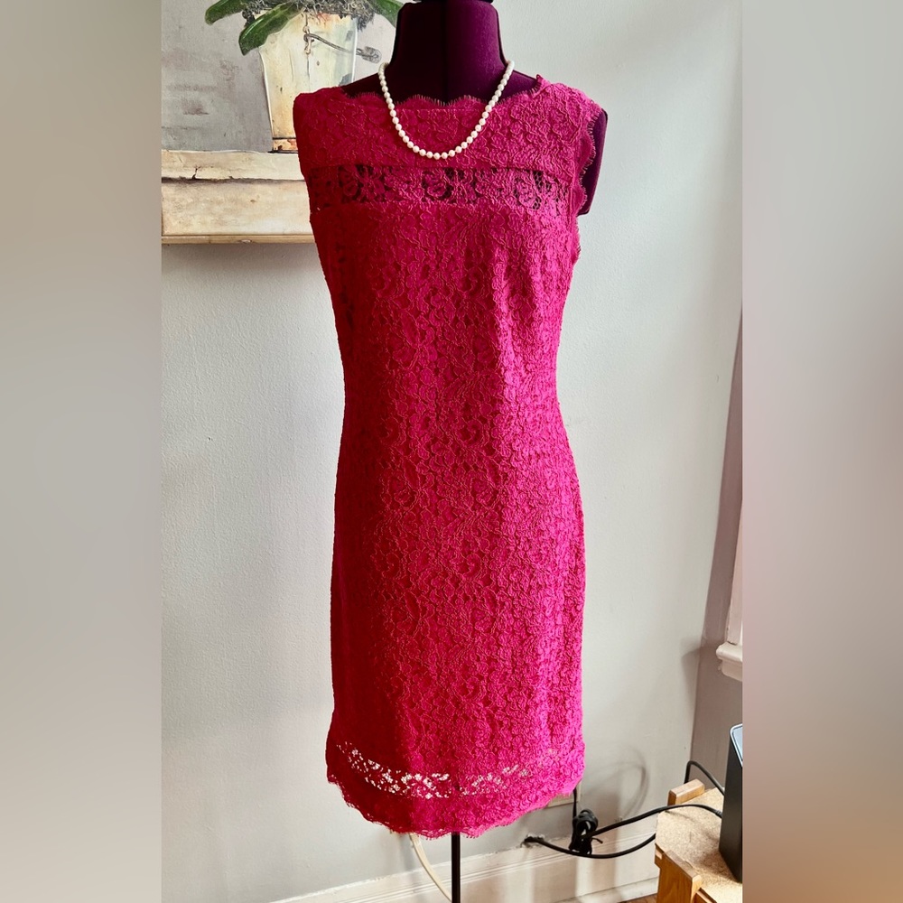 Adrianna Pappell pink lace dress